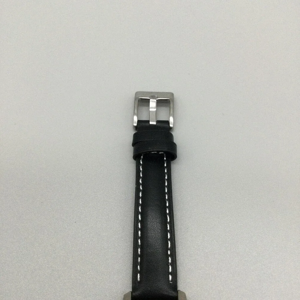 Vintage Chateau Sportsman Mens Watch 30mm Black Dial Manual Date Swiss Leather
